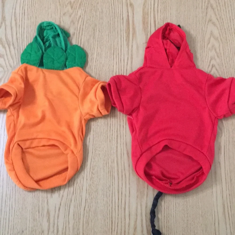 Bundle Of 2 Doggie Halloween Costumes Xs/Small 7-7 1/2” Waist 14” Length